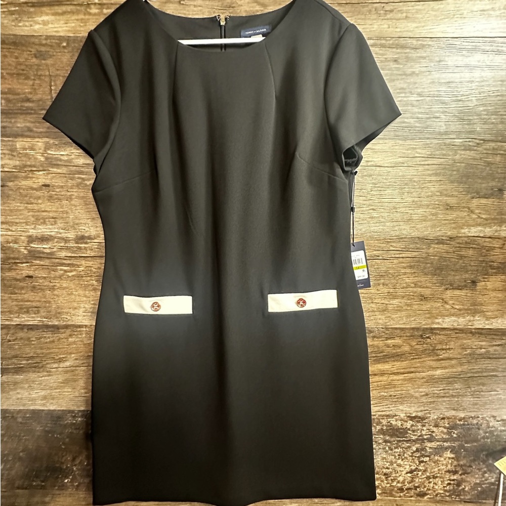 Tommy Hilfiger‎ Black Mini Sheath Dress Short Sleeve